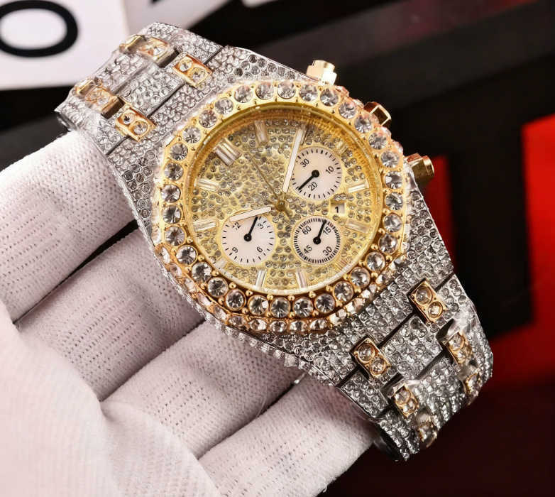 Sapphire watch - best-selling model with full diamond inlay and six-point quartz chronograph, high-end fashion wristwatch S251210