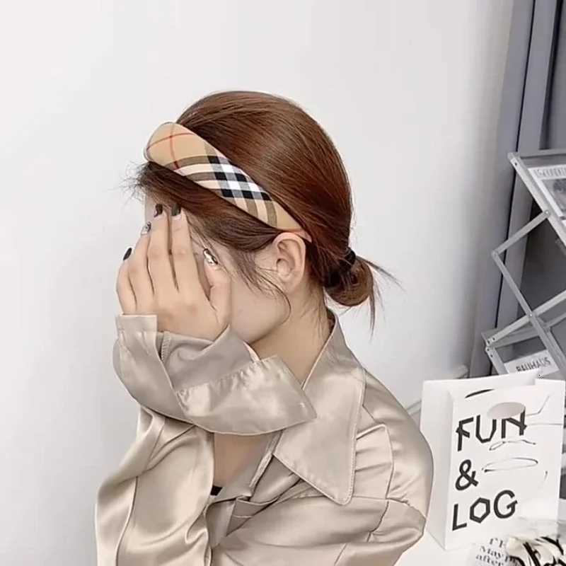 Classic Double Layer Korean Style Striped Plaid Hairband Hair Accessories For WomenT251210
