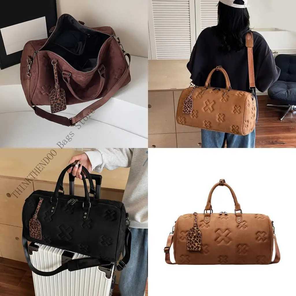 D0LF Travel Bag Fitness Bag Gym Bag Korean Styles Shoder Bag PU Leather Sport Bag Large Capacity Training Bag Weekender Bag Y251209