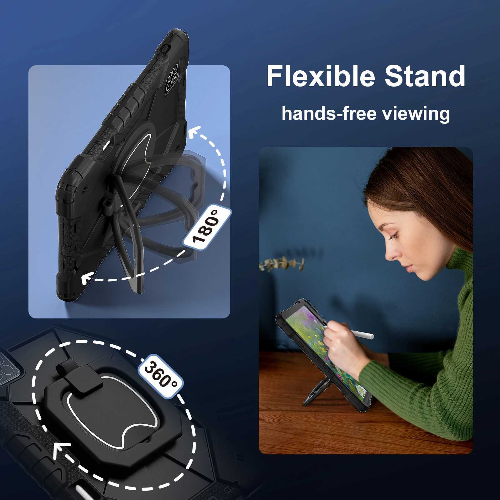 with Handle Rotation Stand Case For Pad 7 Pro 112 Redmi Pad SE 83 Pro 121 inch Tablet Case Shockproof Hard Cover H251210