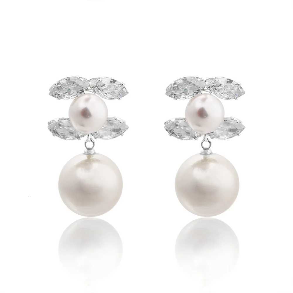 French Zircon Earrings Letter Pearl Design Luxury Prum Elegant Wens Dangles Daily/Off Versatile Perfect Gift Y251210