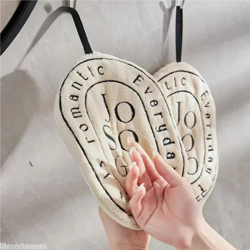 luxury Double-Layer Absorbent Hand Towel - Thickened Quick Dry Cloth with Hanging Design for Kitchen Bathroom Home Use C251210