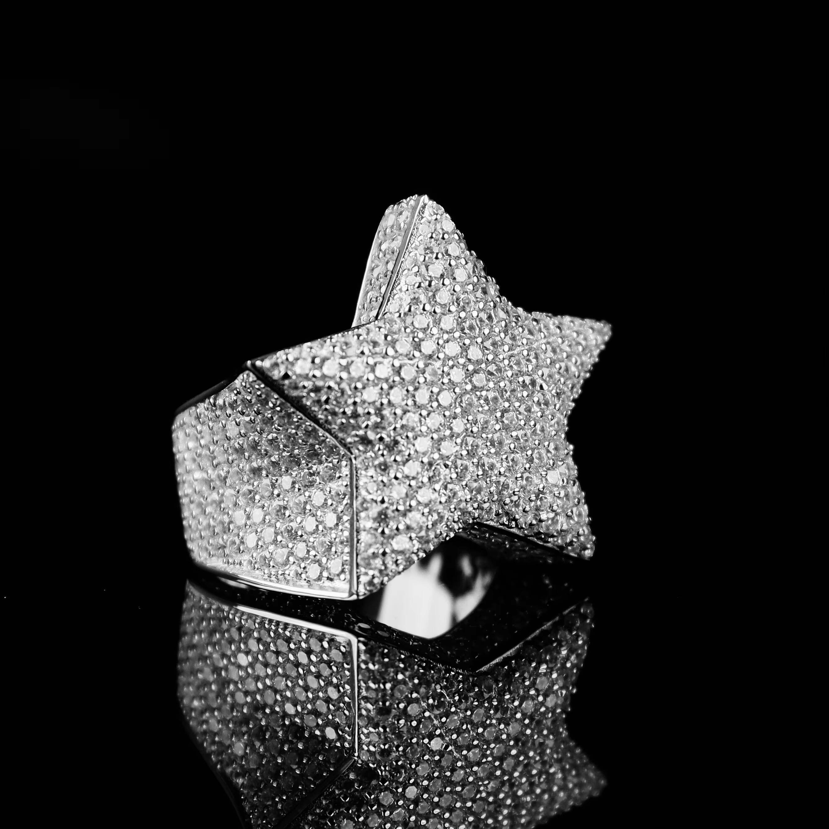 Fashion Jewelry Dainty 925 Sterling Silver Ring Iced Out Pass Diamond Tester Ring Fashion Jewlery Rings for Men