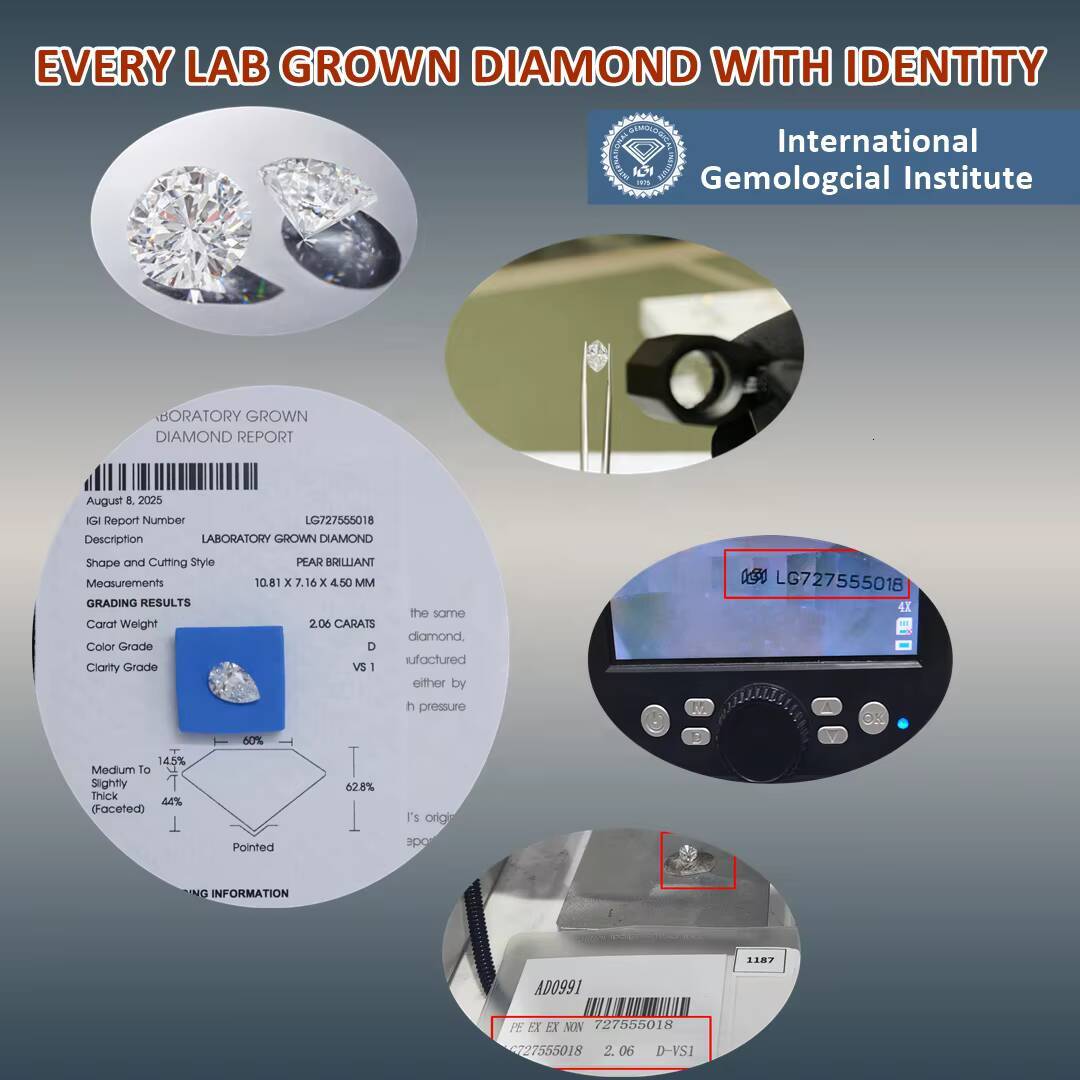 Custom Diamond Stud Earrings 10k 14k 18k Real Gold Round 65mm 8mm IGI Certificate D VS1 Lab Diamond Earrings for Women