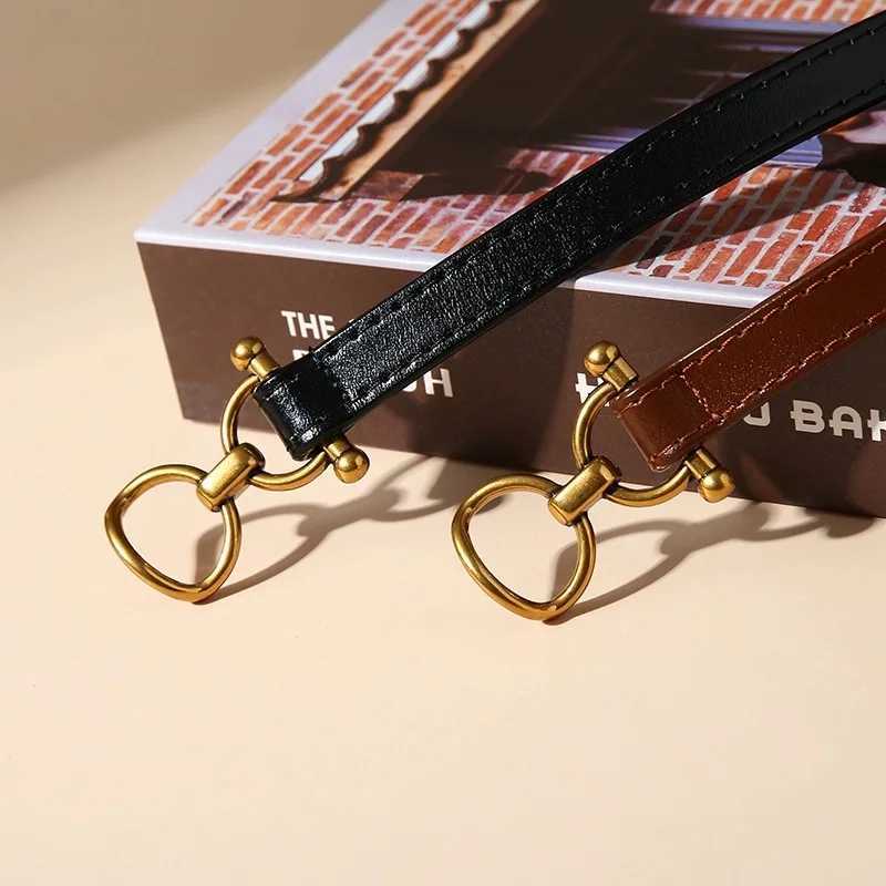 Luxury New Luxury Women Belt Classic Solid Color Leather Skinny Belts Thin Waist Belts for Dresses with Alloy Buckle Slim Waistband Y251210