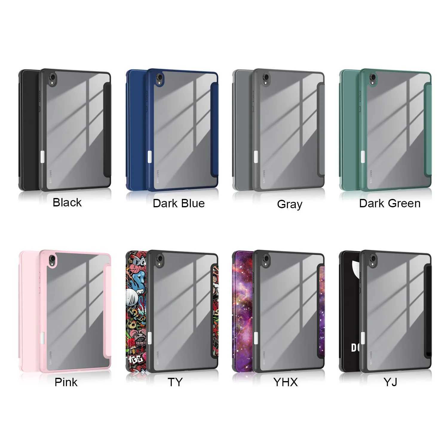 For Galaxy Tab S11 Case 2025 11inch SM-X730/SM-X736 TPU Tri-Fold Magnetic Stand Smart Tablets Cover with Pencil Holder H251210