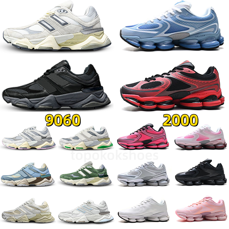 Designe Shoes Unisex Segmented Sole Unit Abzorb 2000 Shoes 9060 Pearl Grey Black Baby Blue Pink Triple Black Sneakers Mesh Upper With Printed Overlay Sports Shoes