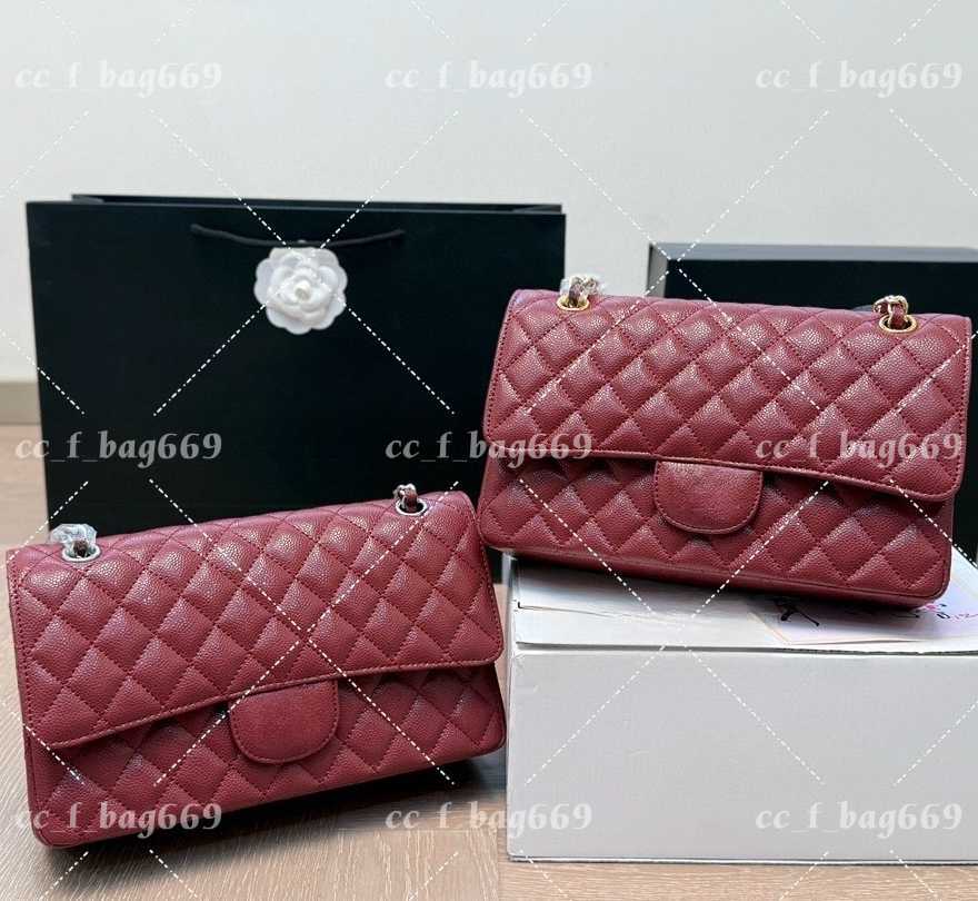 Evening Bags Cross Body 22Ss ladies Double purse Classic Medium Flap Quilted Bag Gold sliver Hardware Turn Lock Crossbody Women Shoulder Handbag 25cm Caviar