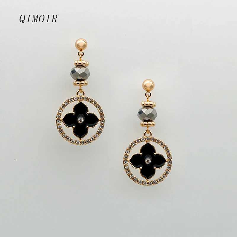 Black Enamel Petal Earrings For Wen Clear Stones Drop Dangle wer Iron Zinc Alloy Metal New Fashion Jewelry Gift C1058 Y251210