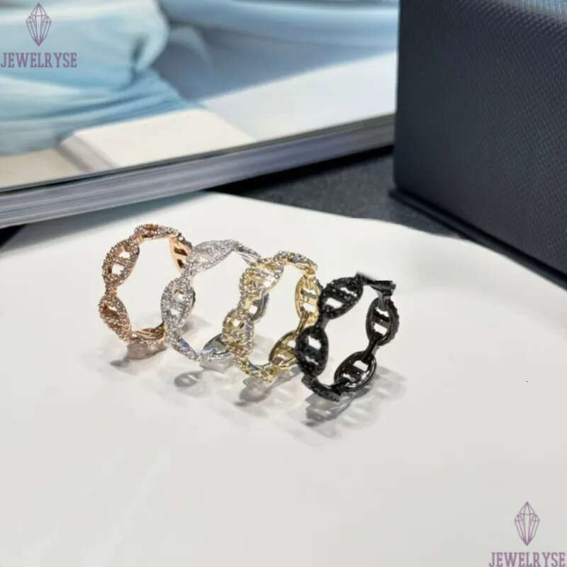 luxury classic letters pig nose ring for women shine crystal bling diamond charm elegant letter love rings jewelry