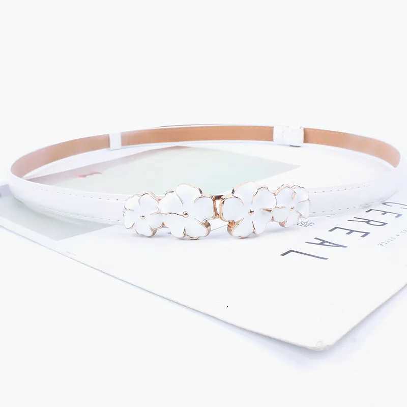 Luxury Adjustable patent women waist leather belt flower girdle for dresses female ladies waistband straps white black Y251210