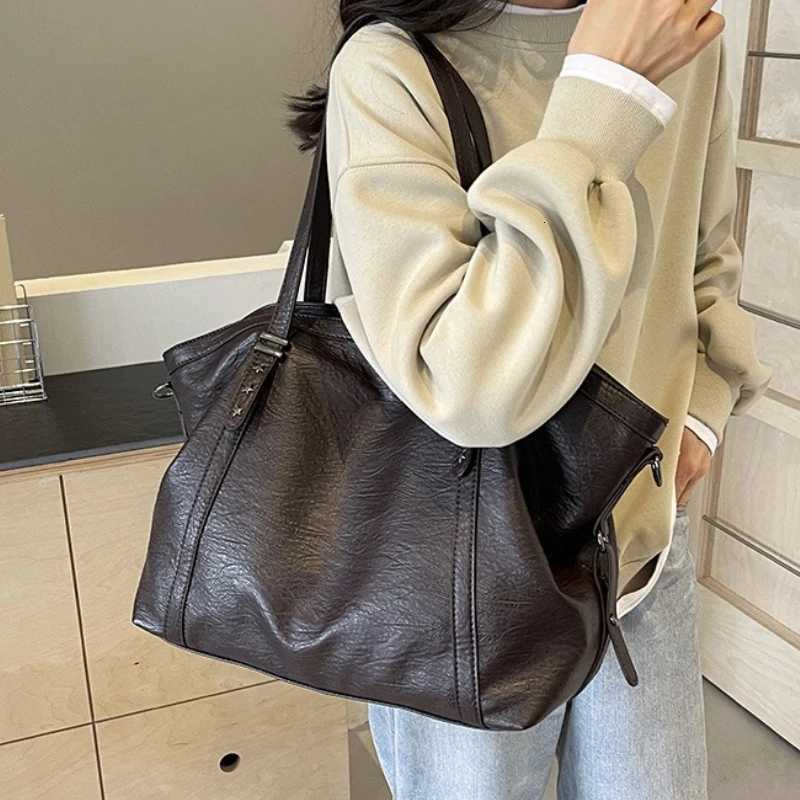 Large Si Tote Bags For Wen Soft PU Leather Pure Color Large Capacity Shopper Shoder Crossbody Bag High Quality Handbags Y251209
