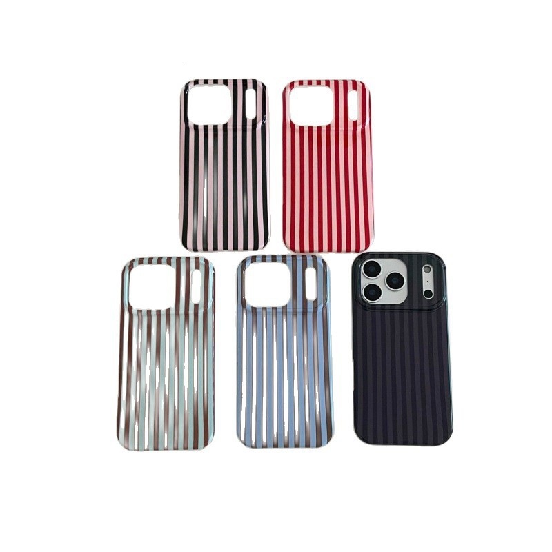 ins Korean Style Striped Suitable for iPhone 17 Pro Max Apple 16 Phone Simple 15 Girl 14/13 Soft Case