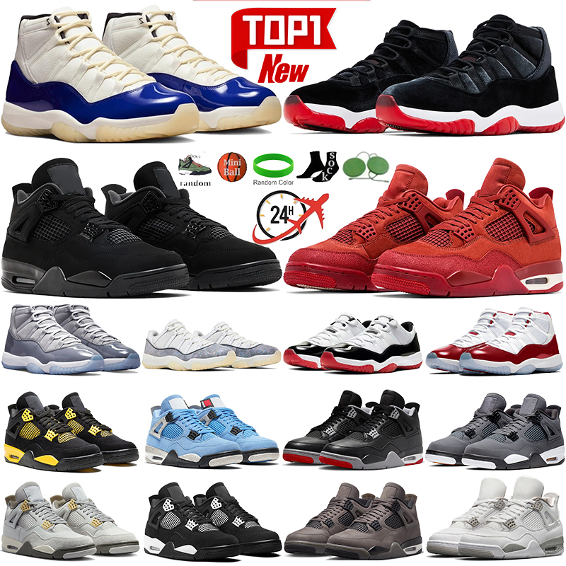 With Box 4s 11s Basketball Shoes Men Women Designer 4 11 Sneakers Rare Navy Paris Wet Cement Military Black Bred Cool Grey Cherry Mens Womens Outdoor Sport Trainers
