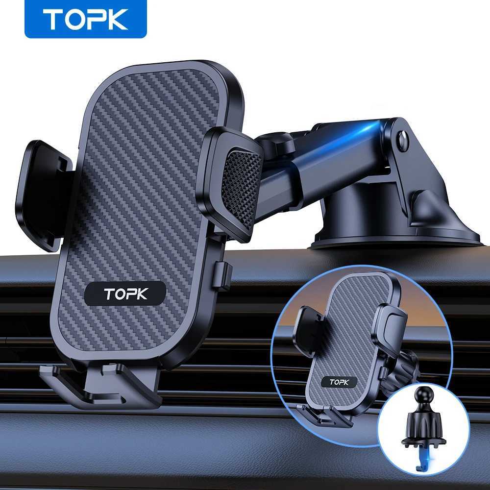 TOPK Universal Cell Car Phone Holder Mount 360Rotationfor Air Vent Dashboard Windshield Suction Cup Stand for iPhone Phones C251210