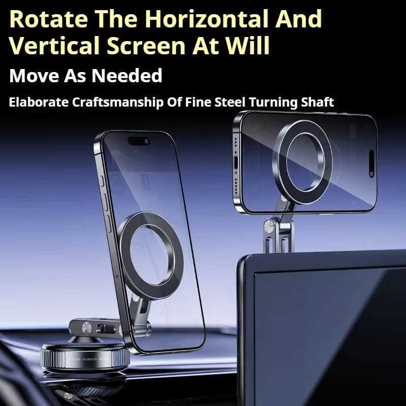 X53 Magnetic Phone Holder Rotating Folding Vacuum Suction Mag Stand For Car Navigation Gym Kitchen Streaming Bracket C251210