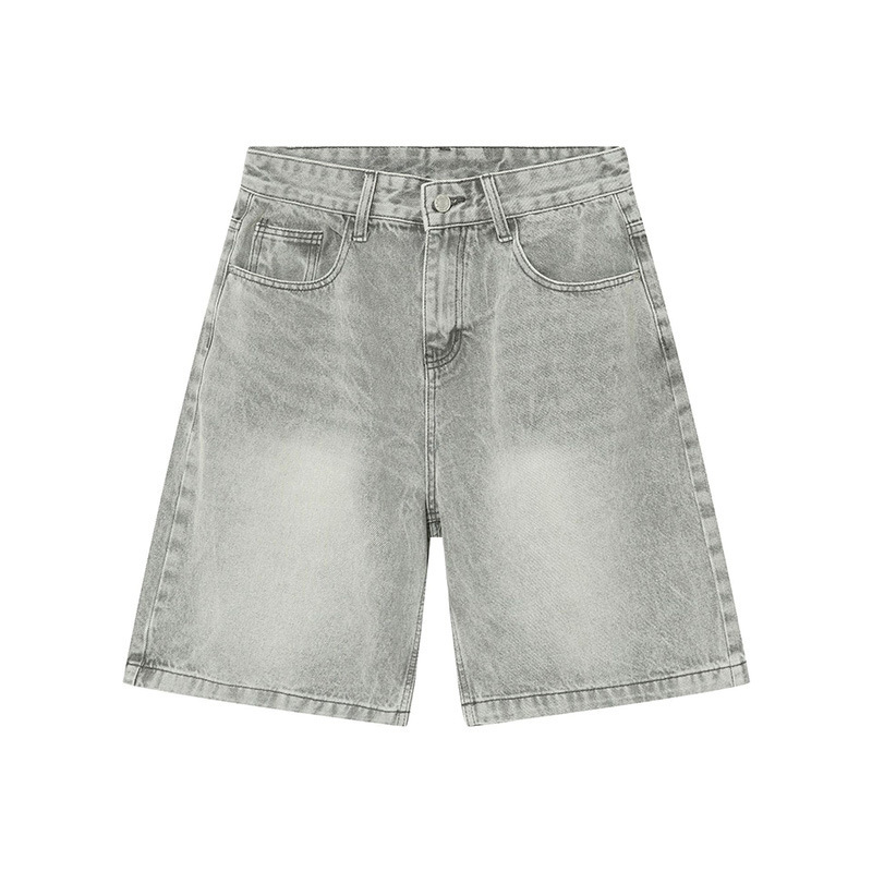 Men's Shorts Summer Denim Shorts Men's Loose Korean Style Retro Short Jeans Fashion Washed Casual Knee Length Pant New Streetwear