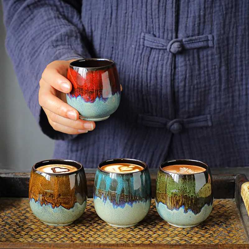 80ml ceramic kiln into espresso cup small creative hand warm spirit owner sample tea cup hair home kitchen mug C251210