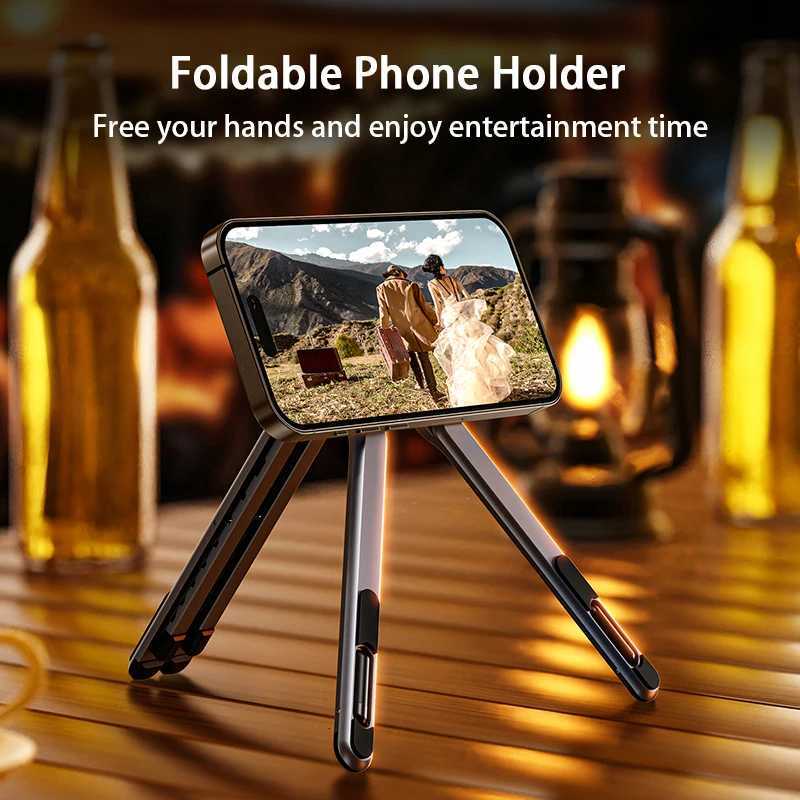 Mtifunctional Magnetic Phone Holder Handheld Selfle Stick Foldable Tripod Portable Desk Stand for iPhone ipad Tablet Laptop C251210