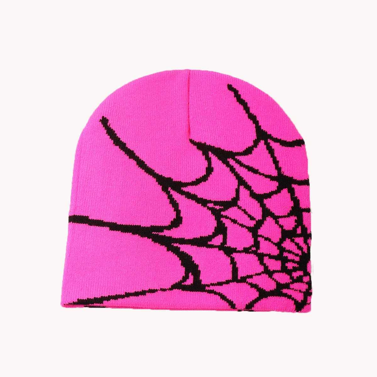 Luxury Knitting Spider Web Design Hat Skullies Beanies for Men Women Pullover Pile Cap Y2k Goth Warm Beanie Hats New Hip-hop Street Cap Y251209