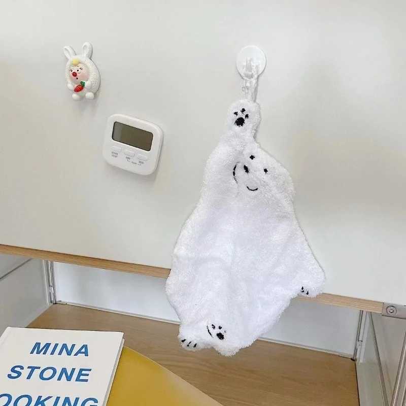 Polar Bear Hand Wiping Towel Super Absorbent Hanging Kitchen Towel Coral Design Thick Cartoon Hand Towel C251210