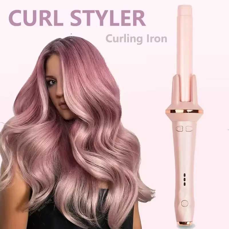 Portable ceramic electric curling iron PTC heating automatic rotating curling iron no damage hair styling toolT251210