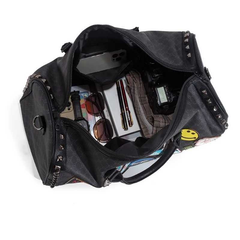 Fi Badge Travel Totes Men Top-Handle Bags Large Capacity Business Handbag Mti-functi Crossbody Bag for Men Lage Bags Y251209