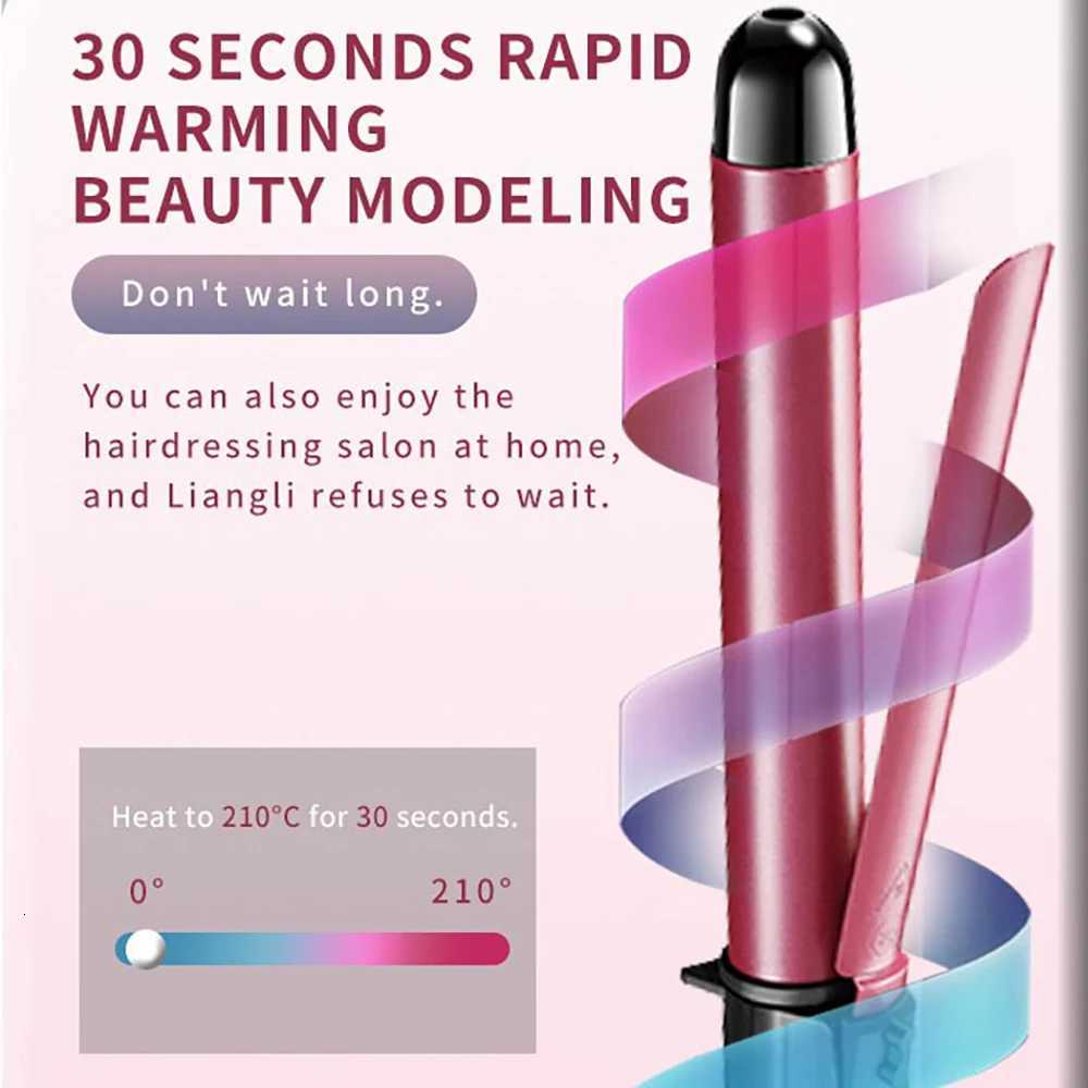 Kemei Professional Hair Curler Hair Curling Iron Wand Ceramic Tourmaline long Barrel Dual Voltage 100-240V Hair Waving Style TooT251210