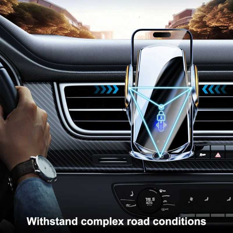 Car Mount Wireless Charging Stand Vehicle Phone Mounts Car Phone Holder Autatic Quick Release Button For Iphone C251210