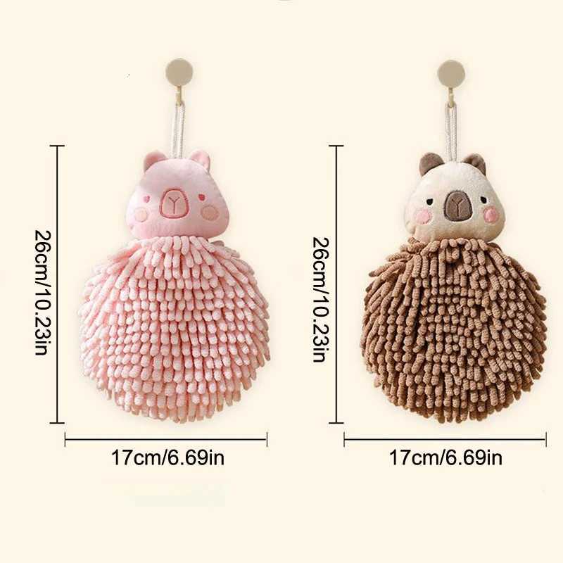 Capybara Hand Towel - Cute Kitchen Towels With Hanging Loops Super Absorbent Chenille Hand Face Bath Towel Funny Towel C251210