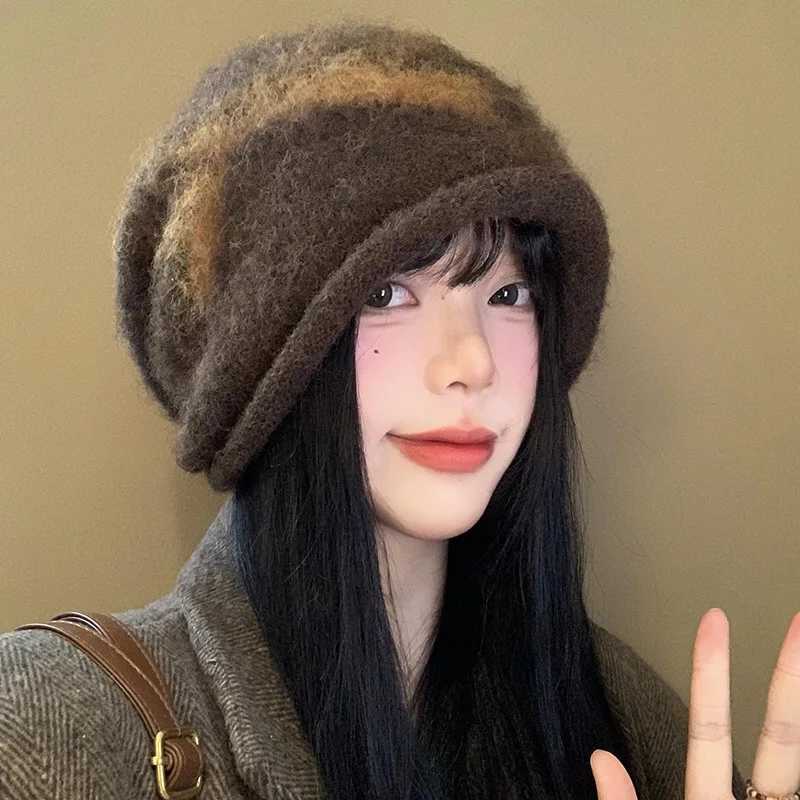 Luxury Womens Winter Slouchy Beanie Knit Hat - Breathable Warm Windproof 50-60cm Head Circumference 4 Colors Beige/Black/Grey/Co Y251209