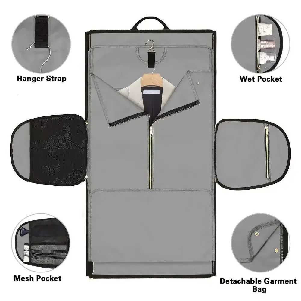 Mtifunctial Travel Bag Large Capacity Portable Duffel Bag Wear-resistant Hanging Suit Bag Y251209