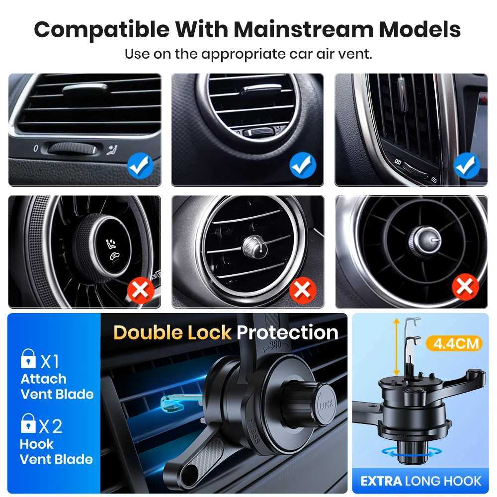 TOPK Universal Car Phone Holder Mount for Air Vent Cell Phone Holder Hands for Big PhonesThick Case Friendly for All Phone C251210