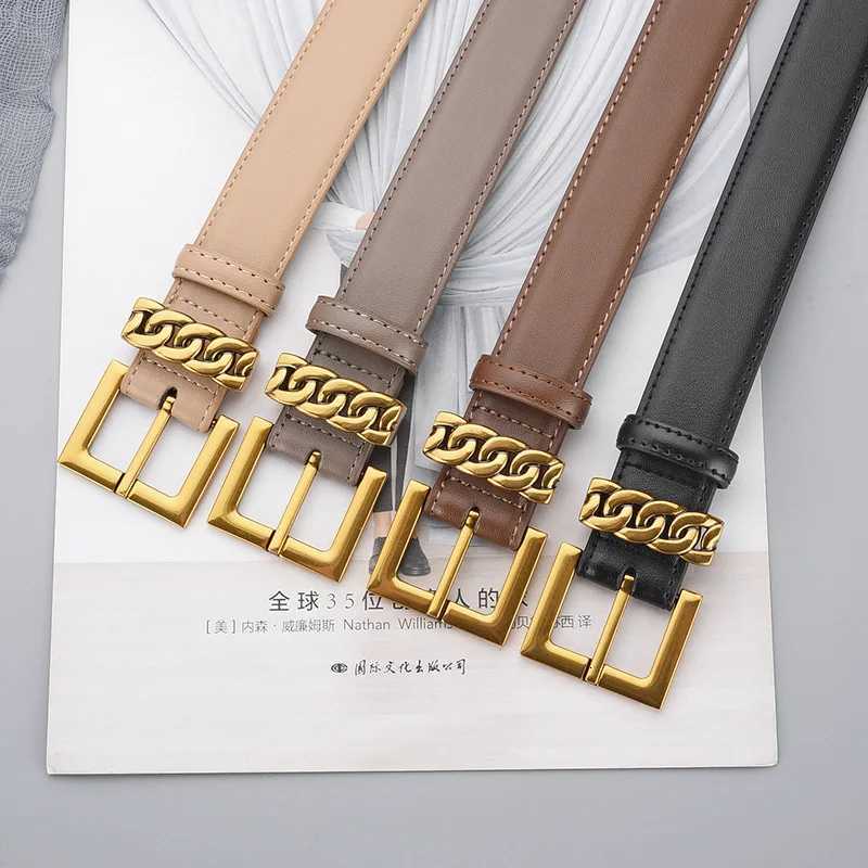 Luxury Luxury soft fashion versatile leather belt with a pin buckle to decorate jeans for women Y251210