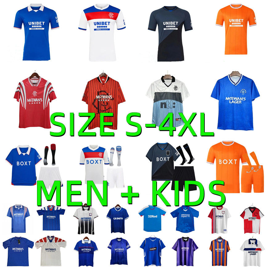 25 26 Glasgow Soccer Jerseys 2025 2026 RangerES FC LUNDSTRAM HAGI BARKER MORELOS TAVERNIER KENT TILLMAN 1995 1996 Retro GASCOIGNE Football Shirt men kids kit
