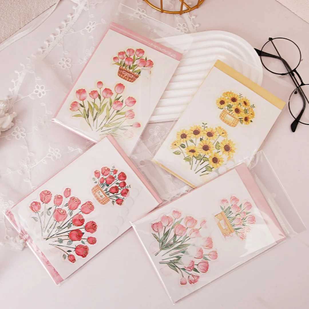 -Up 3d Tips Roses Suowers Bouquet Greeting Card Postcard MotherS Day Blessings Creative Card Gift For Mother H251210