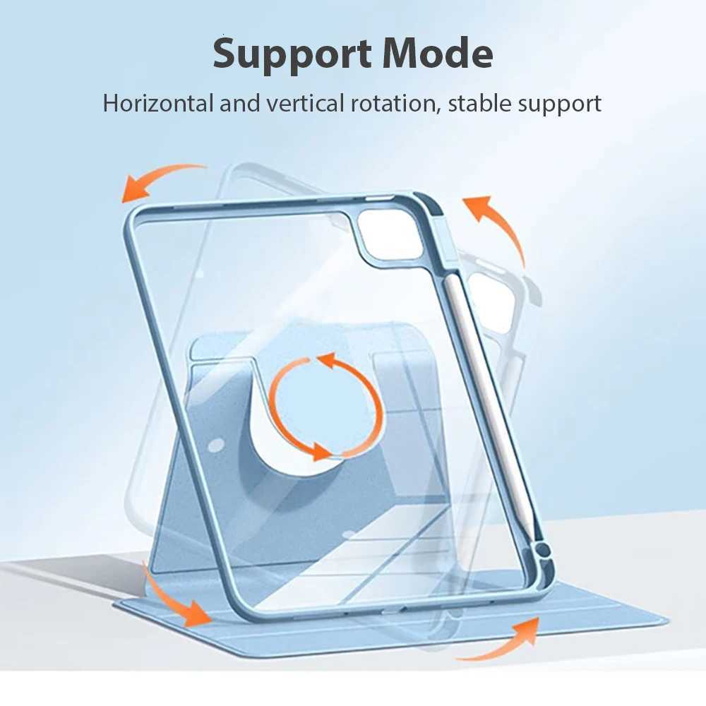 360 Rotation Magnetic Case For iPad Pro Air 13 11 5 4 M3 M4 2025 129 12 9 Case Funda For iPad 9th 8th 7th 102 Mini 6 7 Cover H251210