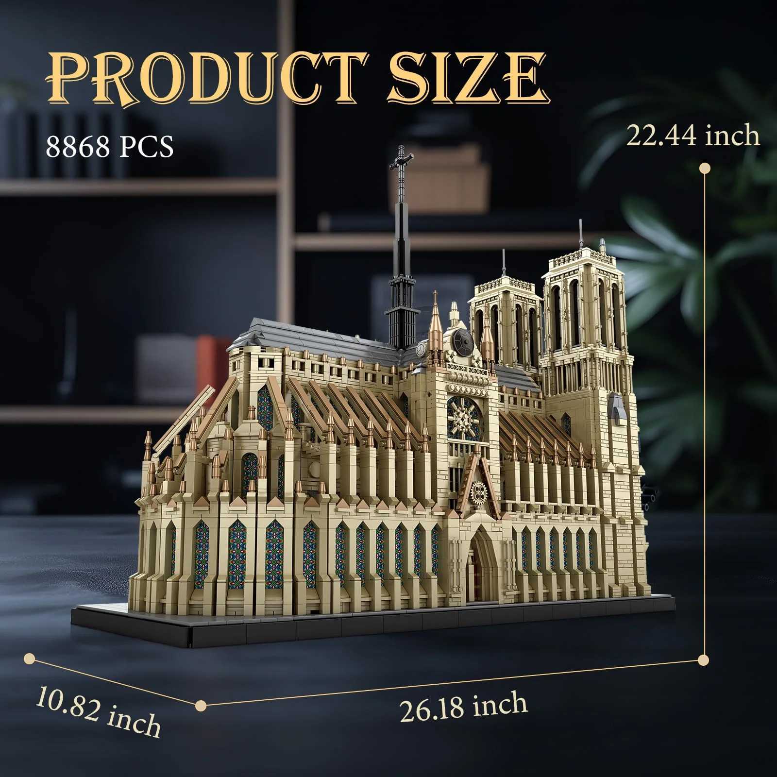 Notre-Dame de Paris Architectural Model Kit Collectible Building blocks Set for Adults Gift Idea for Lovers of HistoryT251210