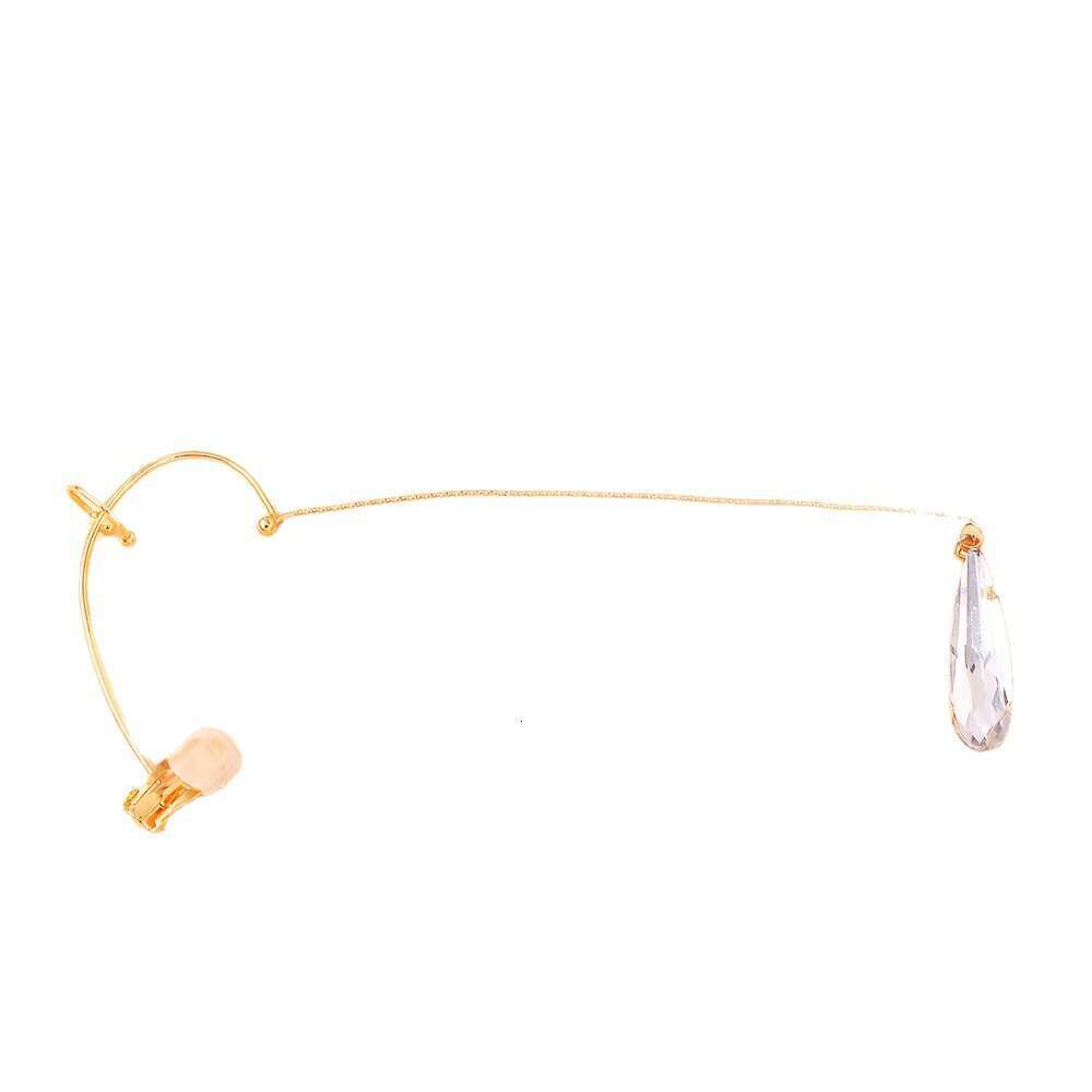 New Water Drop Hooks for Women Simple Personality Niche Design Rhinestone Hanging High-End Feel Ear Jewelry Earrings