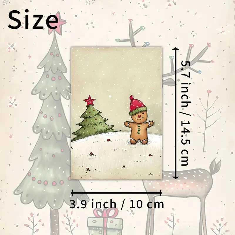20 Cute Christmas Cards Vintage Christmas Postcards with Winter Scenery Birthday Gifts Thick Cardstockfor Collecting and Gifting H251210