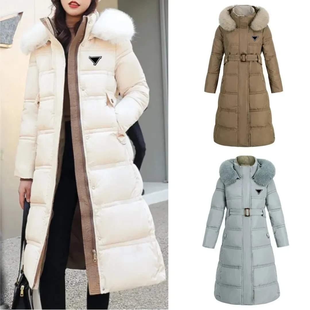 Fashion Designer Women'S Long Down Coats Winter Warm Large Fur Collar Down Jacket Designer Brand Women'S Long Puffer Jackets Outerwear Parkas