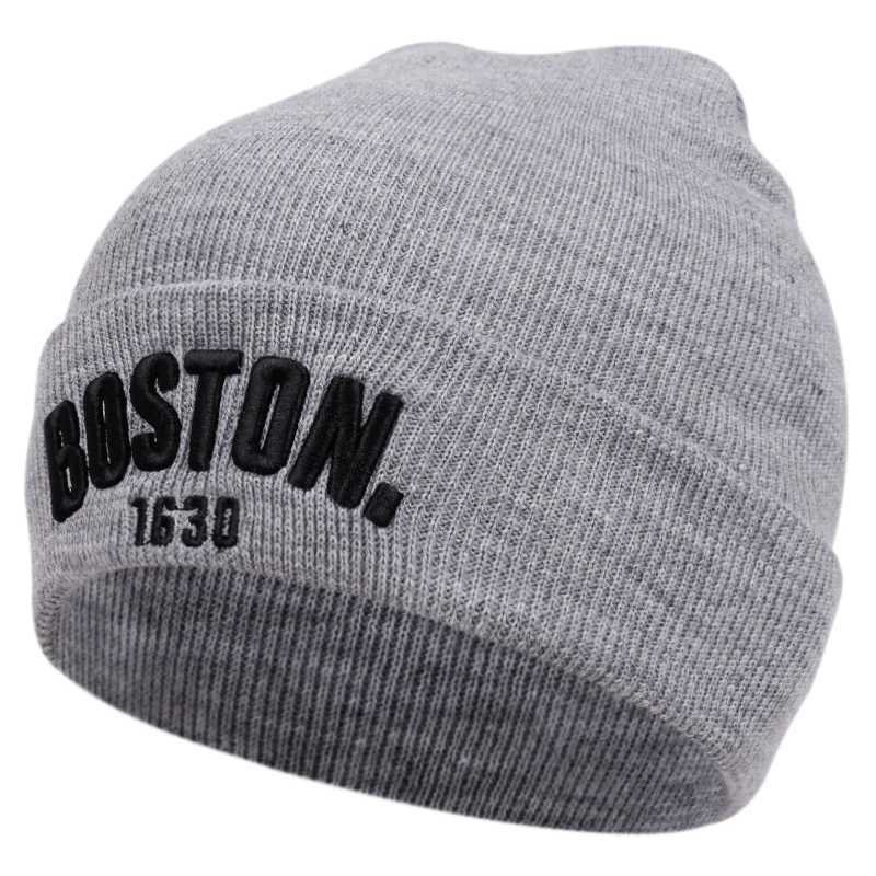 Luxury boston knitted hat bean hat outdoor winter hat embroidered ski hat Y251209