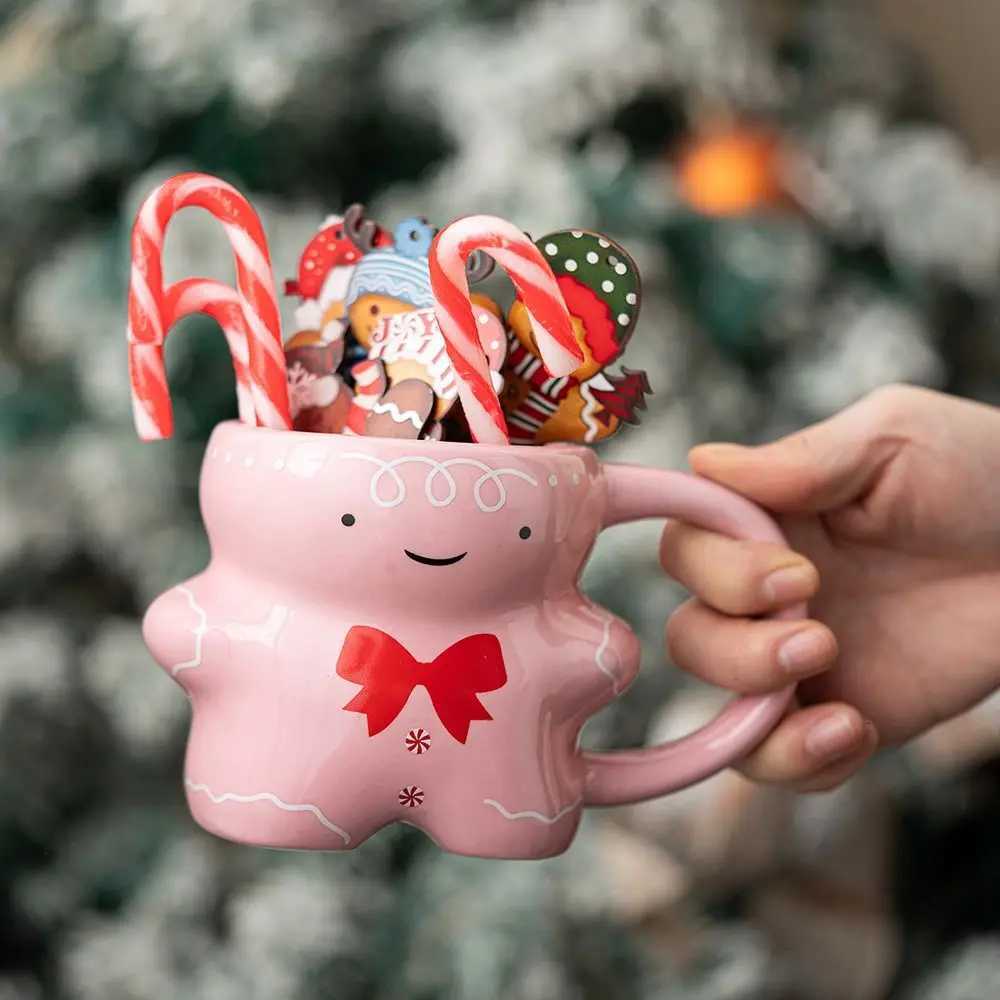 Christmas-themed Gingerbread Man Cartoon Cute Ceramic Mug Milk Coffee Cup Couple Mugs Gift For Christmas C251210