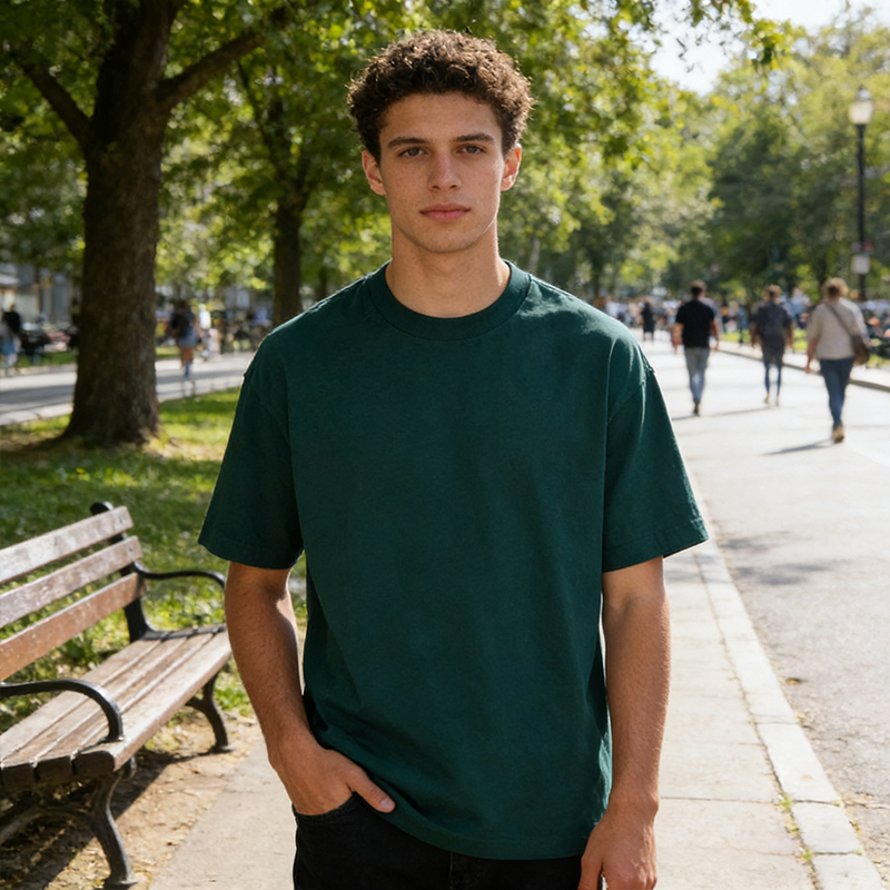 Unisex Oversized Crew Neck T-Shirt Short Sleeve Loose Fit Casual Basic Tee for Daily & Street Style CF14251