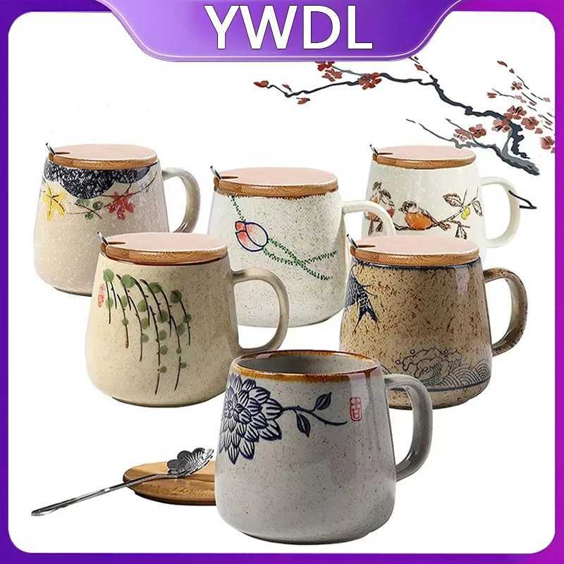 YWDL 380ml Japanese Retro Style Ceramic Coffe Mug Kiln Glaze Milk Breakfast Cups Home Teacup Tumbler Water Mug Gift For Friends C251210