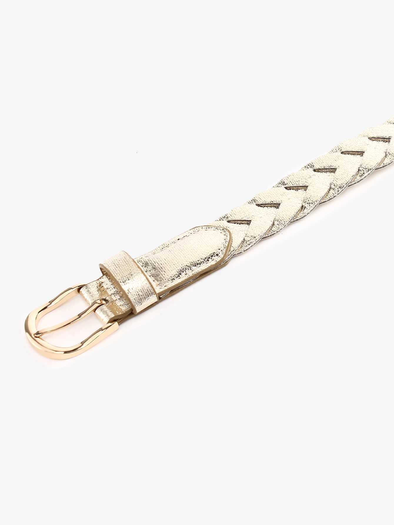 Luxury 1pcs Womens Fashion Braided Leather Belt For Dress with Square Buckle Y251210