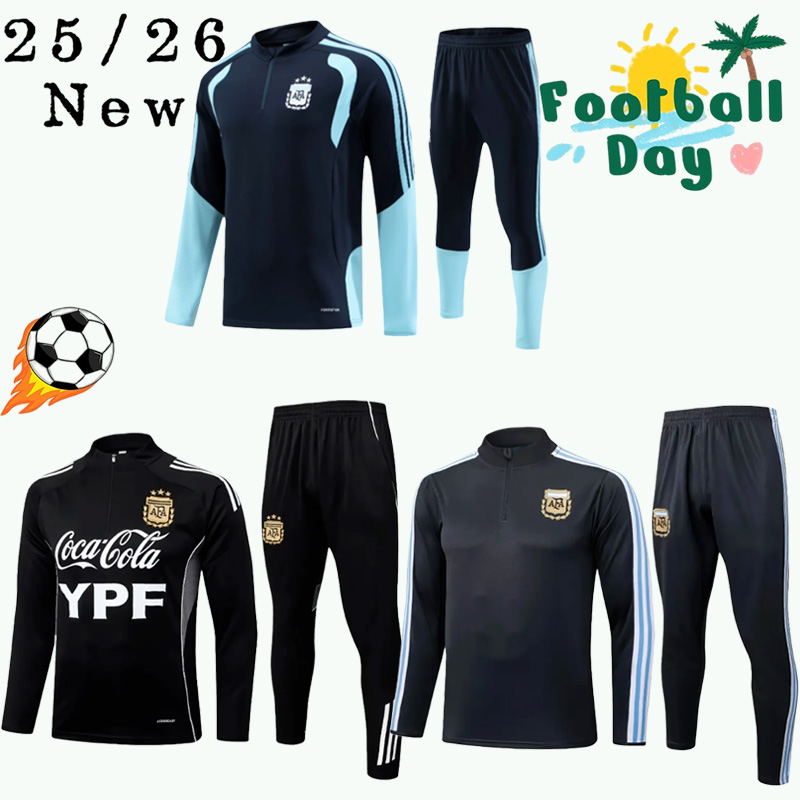 25 26 Argentina tracksuit training suit long sleeve suit kit uniform chandal adult sweatshirt Sweater long sleeved men kids sets Argentina