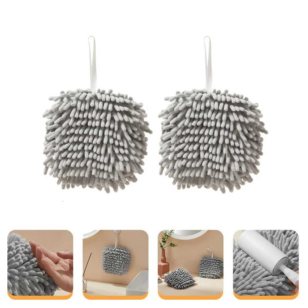 2Pcs Quick Dry Hand Towels Chenille Bath Towels Smooth Gentle for Skin Spherical Shape Decorative Home Office Travel Essential C251210