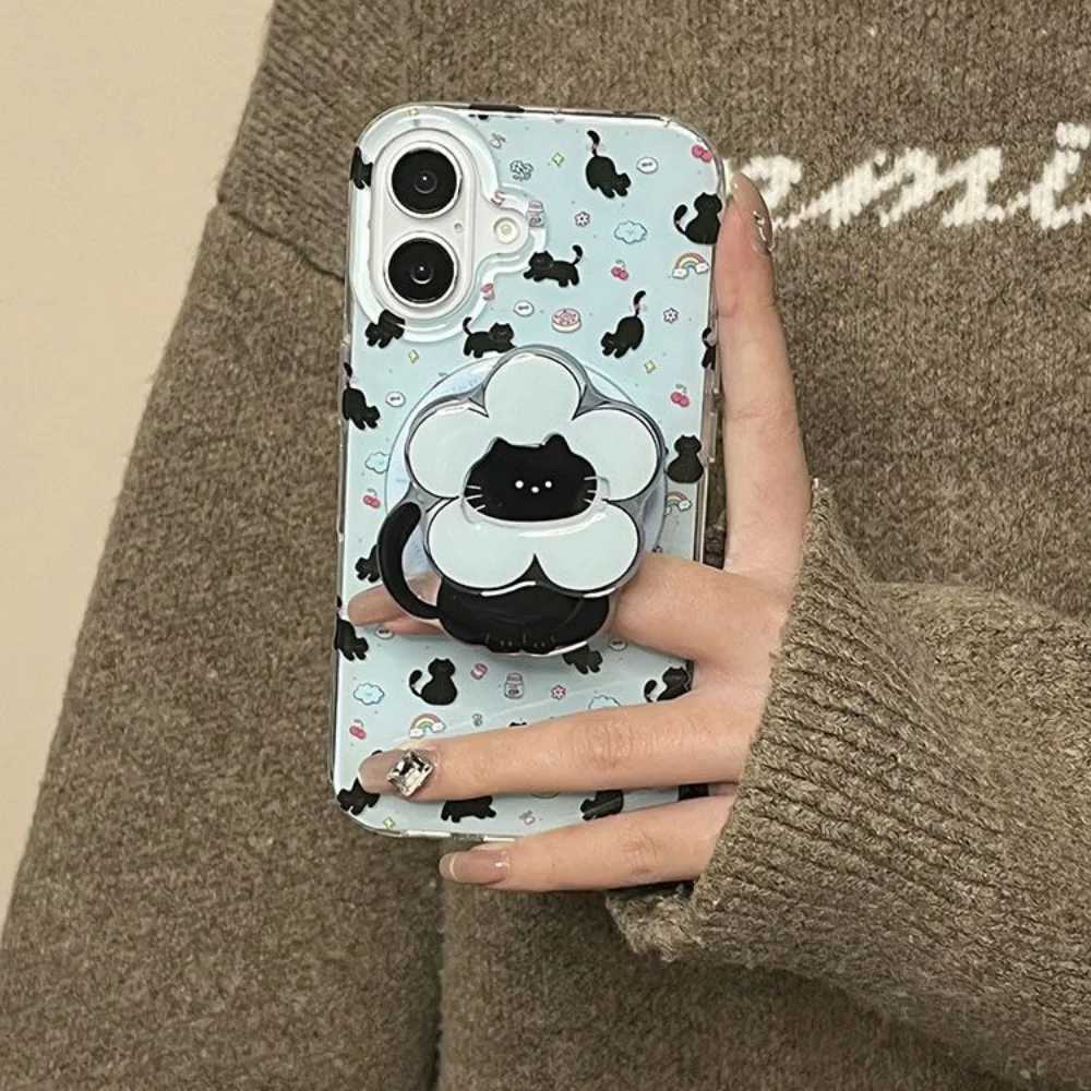 INS Cute Cartoon Scarf Kitten For Griptok Holder Phone Finger Ring Stand port For iPhone 16 Girl Bracket C251210
