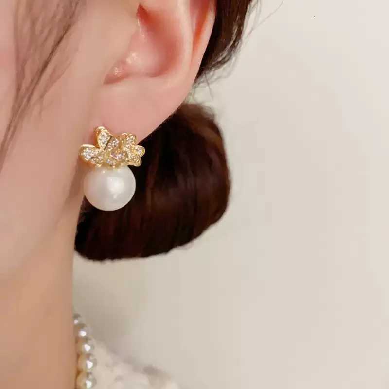 Korean Elegant Imitation Pearl Stud Earrings For Wen Exquisite Design Crystal Zircon wer Earring Wedding Party Jewelry Gift Y251210